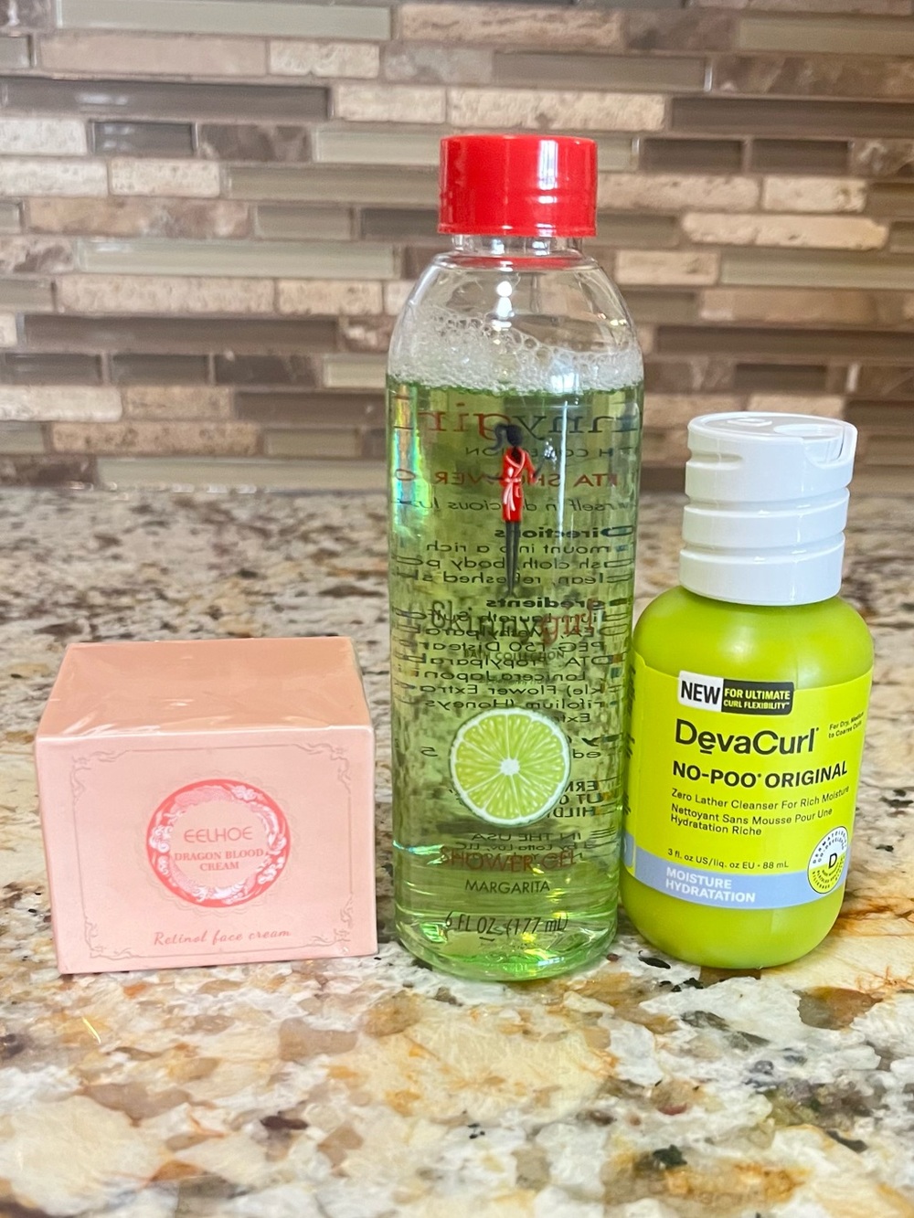 Bundle, Skinny girl shower gel, DevaCurl hair Cleanser, Retinol anti aging cream